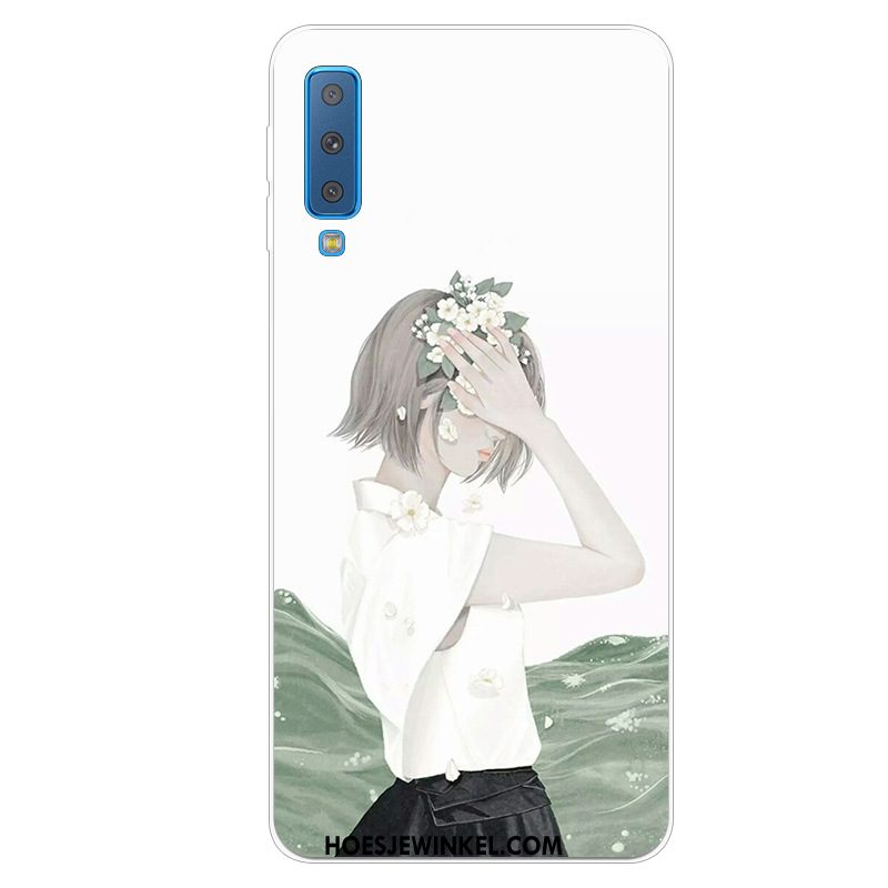 Samsung Galaxy A7 2018 Hoesje Mobiele Telefoon Persoonlijk Blauw, Samsung Galaxy A7 2018 Hoesje Hanger Siliconen