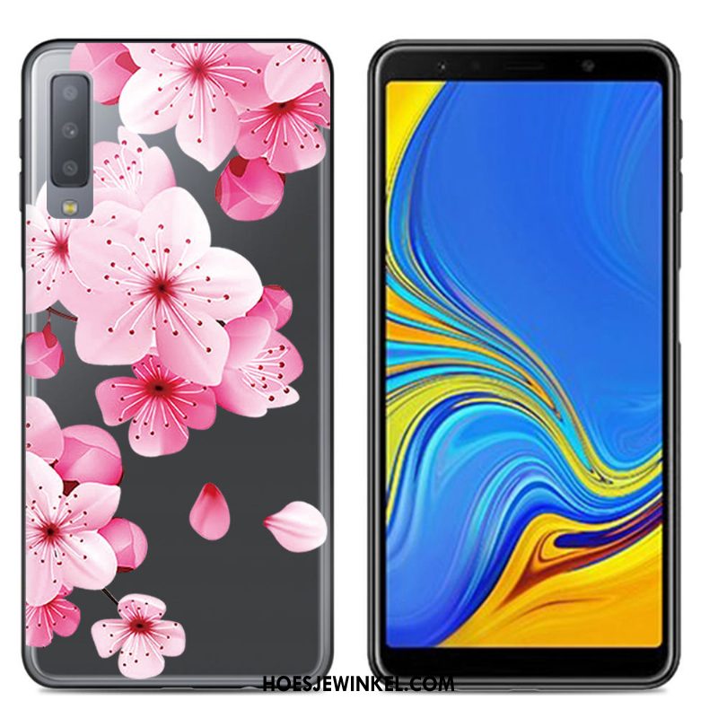 Samsung Galaxy A7 2018 Hoesje Roze Mobiele Telefoon Ster, Samsung Galaxy A7 2018 Hoesje Anti-fall Bescherming