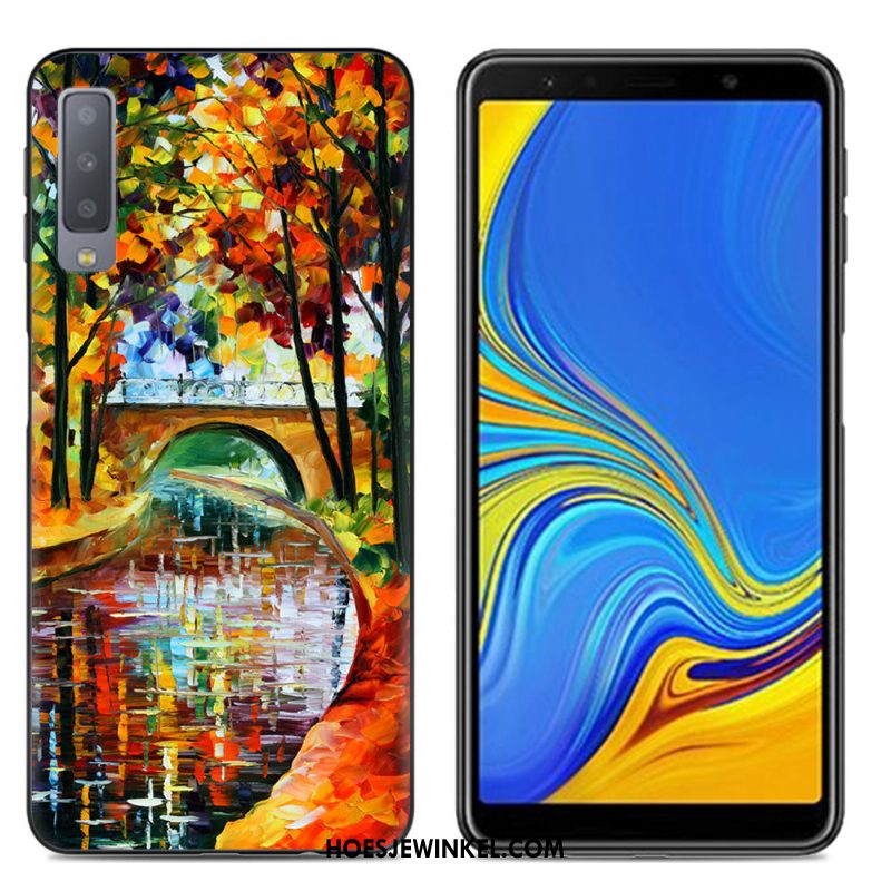 Samsung Galaxy A7 2018 Hoesje Roze Mobiele Telefoon Ster, Samsung Galaxy A7 2018 Hoesje Anti-fall Bescherming