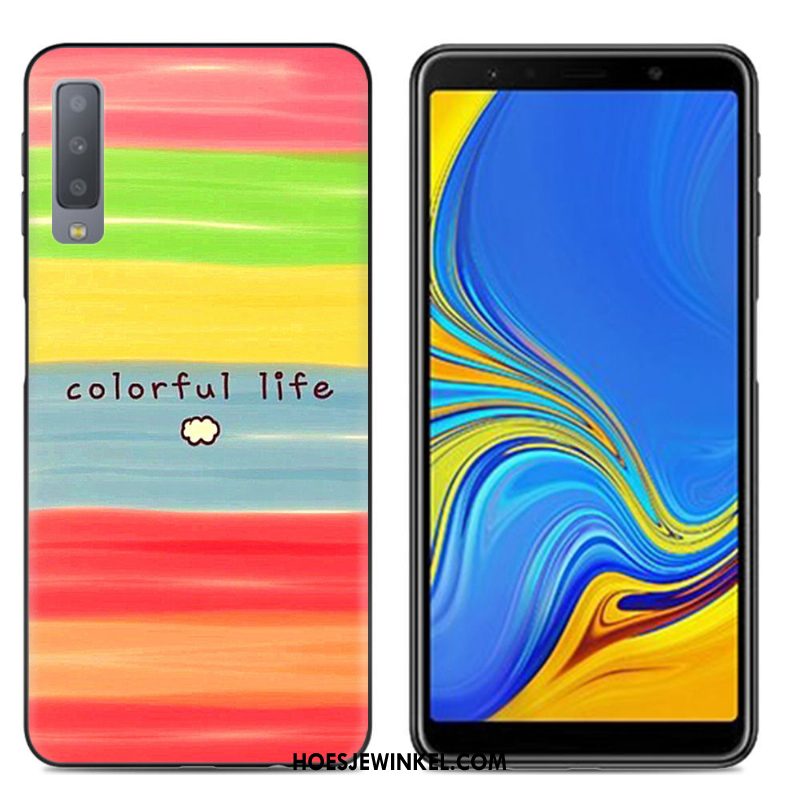 Samsung Galaxy A7 2018 Hoesje Roze Mobiele Telefoon Ster, Samsung Galaxy A7 2018 Hoesje Anti-fall Bescherming