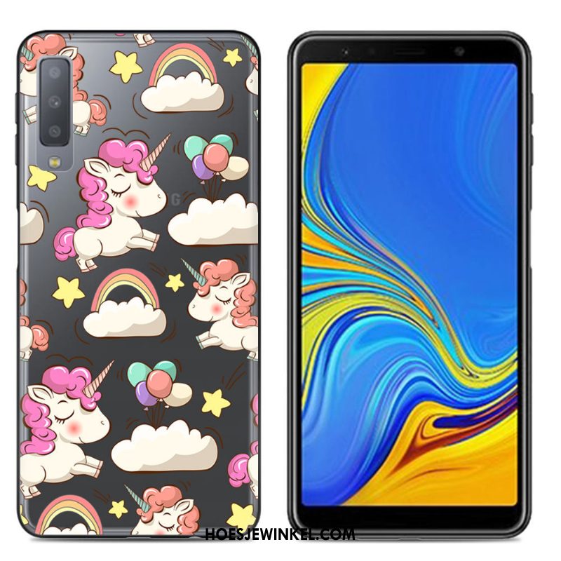 Samsung Galaxy A7 2018 Hoesje Roze Mobiele Telefoon Ster, Samsung Galaxy A7 2018 Hoesje Anti-fall Bescherming