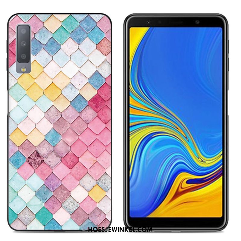 Samsung Galaxy A7 2018 Hoesje Roze Mobiele Telefoon Ster, Samsung Galaxy A7 2018 Hoesje Anti-fall Bescherming