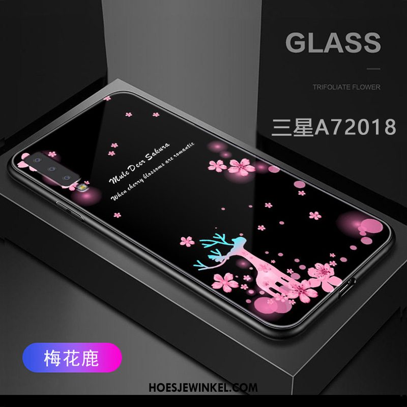 Samsung Galaxy A7 2018 Hoesje Siliconen Hoes Ster, Samsung Galaxy A7 2018 Hoesje Trend Purper