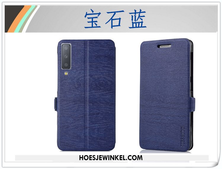 Samsung Galaxy A7 2018 Hoesje Ster Hoes Leren Etui, Samsung Galaxy A7 2018 Hoesje Bescherming Mobiele Telefoon Braun Braun