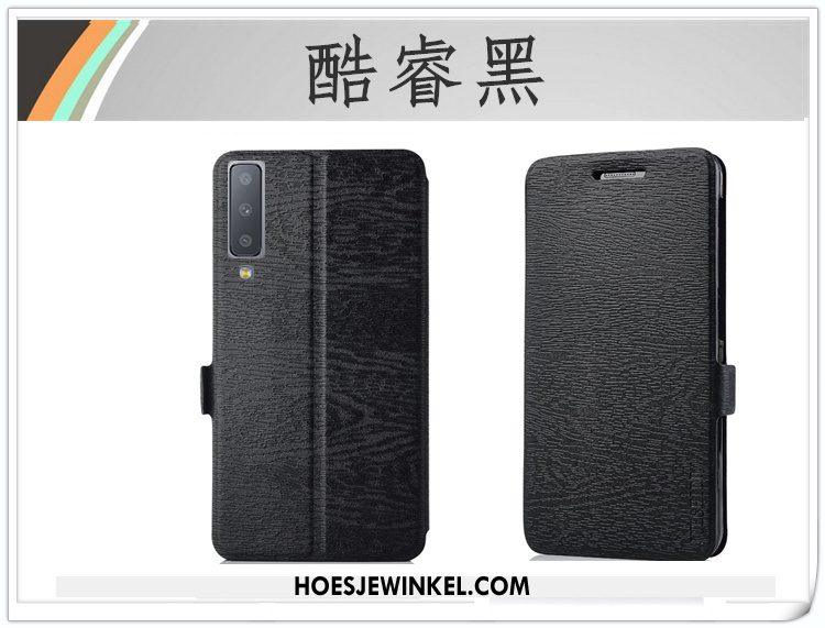 Samsung Galaxy A7 2018 Hoesje Ster Hoes Leren Etui, Samsung Galaxy A7 2018 Hoesje Bescherming Mobiele Telefoon Braun Braun