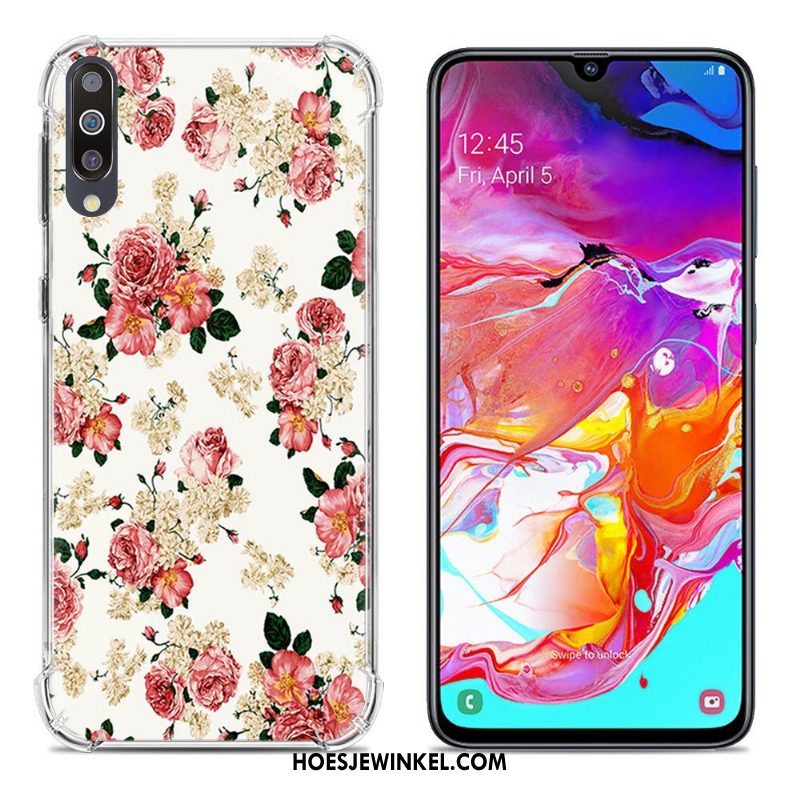 Samsung Galaxy A70 Hoesje Anti-fall Ster Geschilderd, Samsung Galaxy A70 Hoesje Purper Scheppend