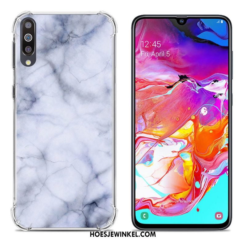 Samsung Galaxy A70 Hoesje Anti-fall Ster Geschilderd, Samsung Galaxy A70 Hoesje Purper Scheppend