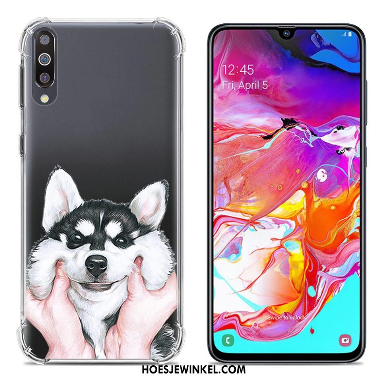 Samsung Galaxy A70 Hoesje Anti-fall Ster Geschilderd, Samsung Galaxy A70 Hoesje Purper Scheppend