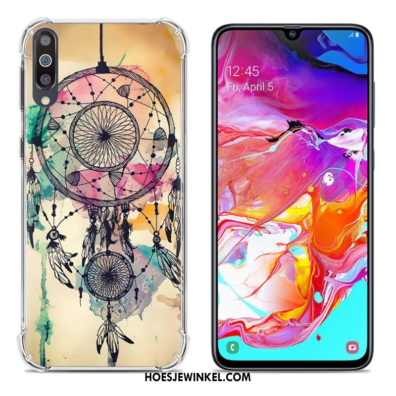 Samsung Galaxy A70 Hoesje Anti-fall Ster Geschilderd, Samsung Galaxy A70 Hoesje Purper Scheppend