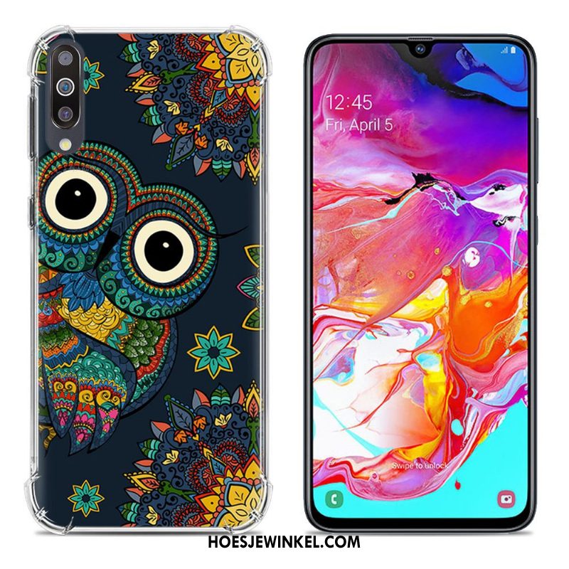 Samsung Galaxy A70 Hoesje Anti-fall Ster Geschilderd, Samsung Galaxy A70 Hoesje Purper Scheppend