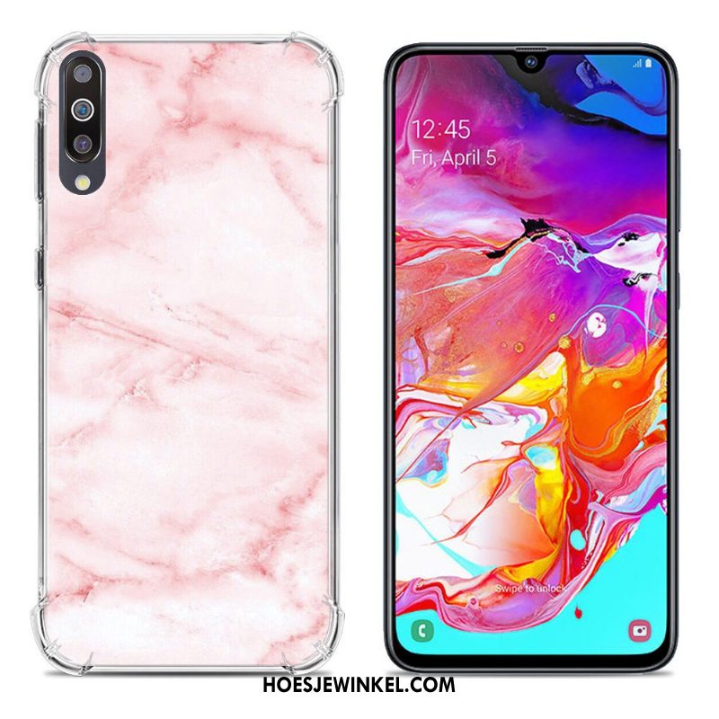 Samsung Galaxy A70 Hoesje Anti-fall Ster Geschilderd, Samsung Galaxy A70 Hoesje Purper Scheppend