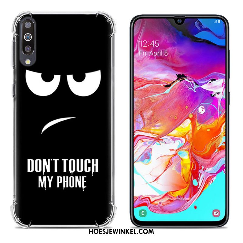 Samsung Galaxy A70 Hoesje Anti-fall Ster Geschilderd, Samsung Galaxy A70 Hoesje Purper Scheppend