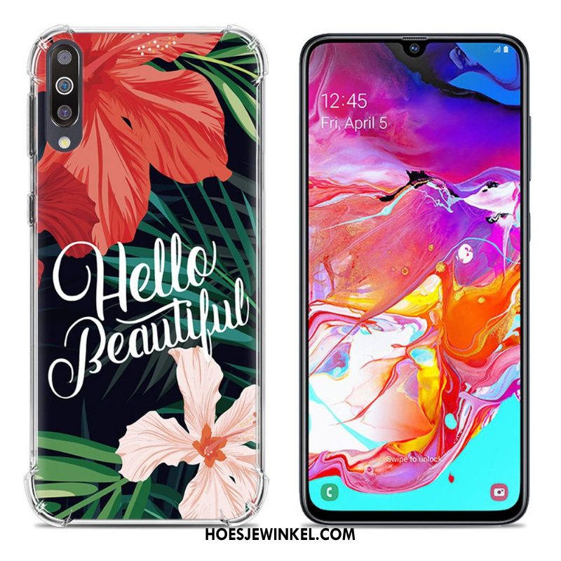 Samsung Galaxy A70 Hoesje Anti-fall Ster Geschilderd, Samsung Galaxy A70 Hoesje Purper Scheppend