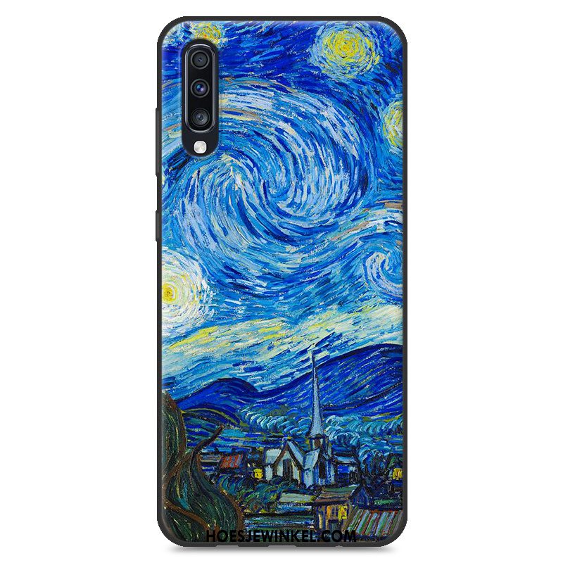 Samsung Galaxy A70 Hoesje Blauw Landschap Nieuw, Samsung Galaxy A70 Hoesje Bescherming Eenvoudige