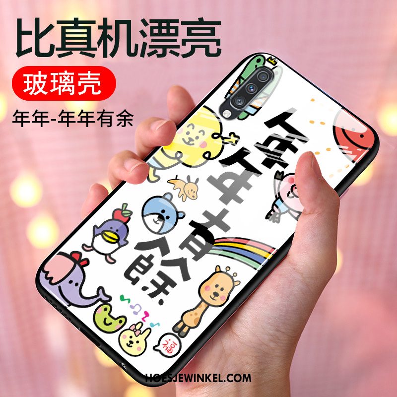 Samsung Galaxy A70 Hoesje Chinese Stijl Wit Bescherming, Samsung Galaxy A70 Hoesje Glas Scheppend