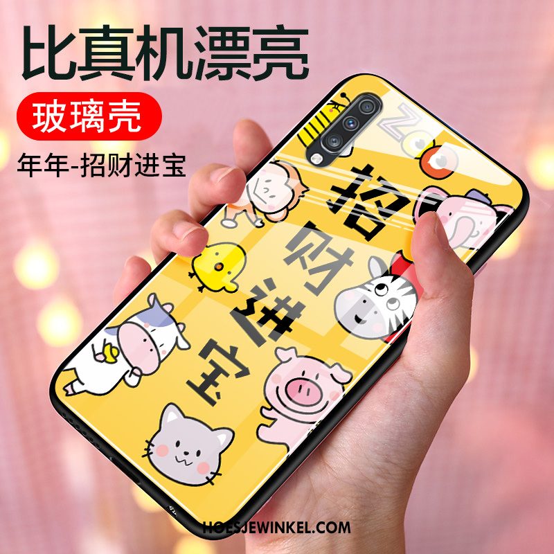 Samsung Galaxy A70 Hoesje Chinese Stijl Wit Bescherming, Samsung Galaxy A70 Hoesje Glas Scheppend