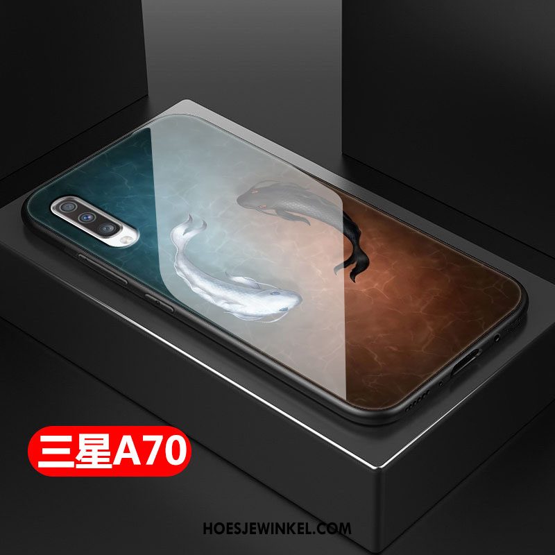 Samsung Galaxy A70 Hoesje Eenvoudige Trendy Merk Siliconen, Samsung Galaxy A70 Hoesje Mobiele Telefoon Chinese Stijl