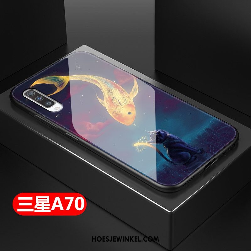 Samsung Galaxy A70 Hoesje Eenvoudige Trendy Merk Siliconen, Samsung Galaxy A70 Hoesje Mobiele Telefoon Chinese Stijl