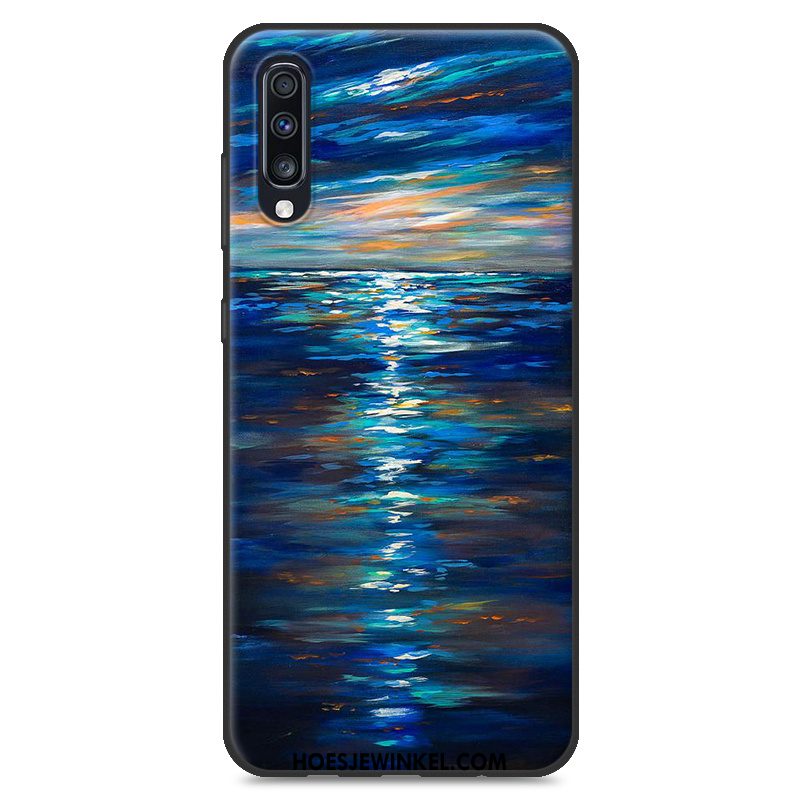 Samsung Galaxy A70 Hoesje Mobiele Telefoon Blauw Bescherming, Samsung Galaxy A70 Hoesje Siliconen Persoonlijk