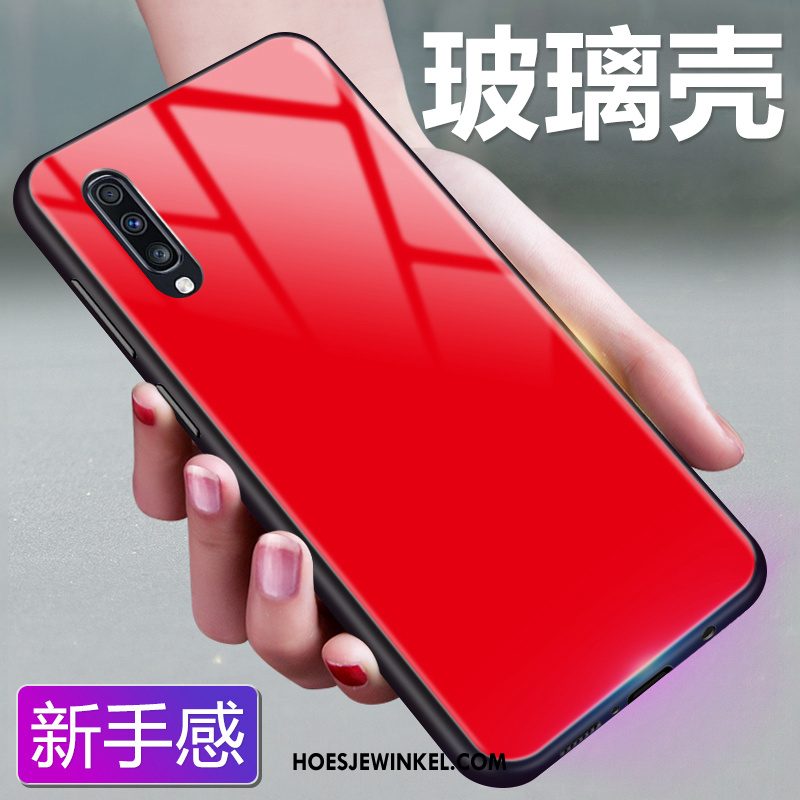 Samsung Galaxy A70 Hoesje Ster Glas Effen Kleur, Samsung Galaxy A70 Hoesje Bescherming Blauw