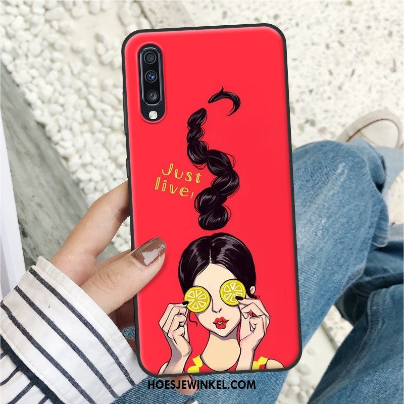 Samsung Galaxy A70 Hoesje Ster Rood Zacht, Samsung Galaxy A70 Hoesje Net Red Hoes