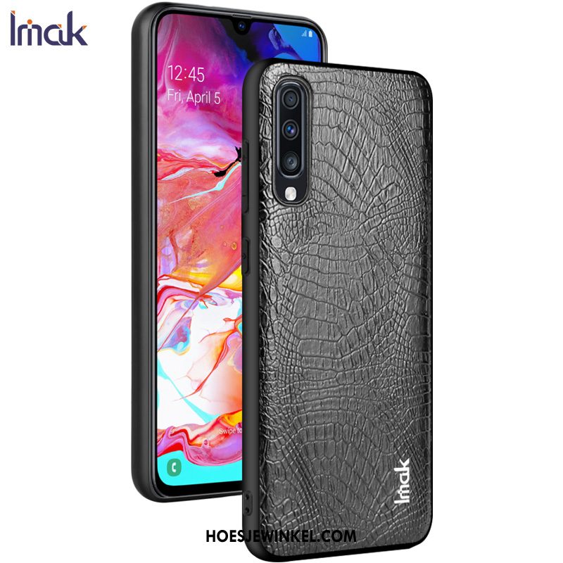 Samsung Galaxy A70s Hoesje Krokodillenleer Zwart Mobiele Telefoon, Samsung Galaxy A70s Hoesje Hoes Hard