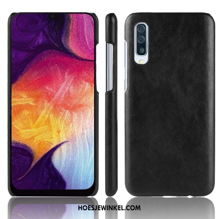 Samsung Galaxy A70s Hoesje Ster Leer Blauw, Samsung Galaxy A70s Hoesje Tas Persoonlijk