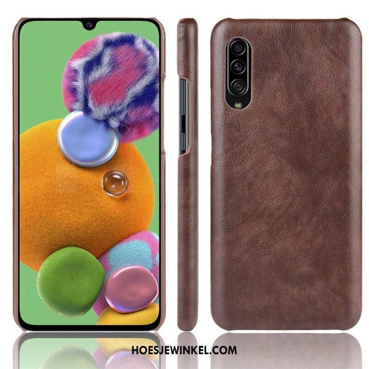 Samsung Galaxy A70s Hoesje Ster Leer Blauw, Samsung Galaxy A70s Hoesje Tas Persoonlijk