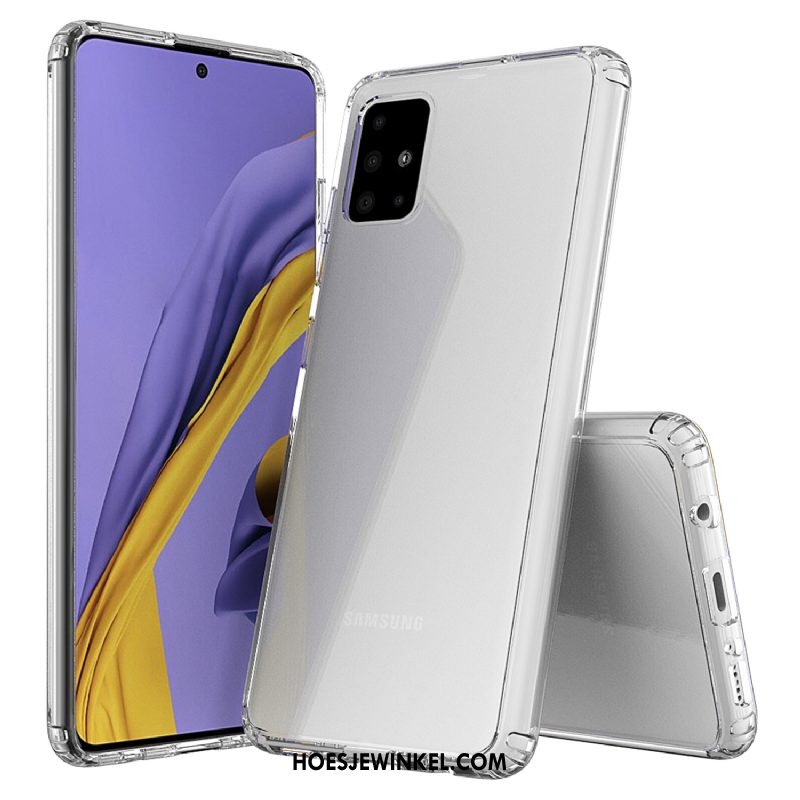 Samsung Galaxy A71 Hoesje Doorzichtig Mobiele Telefoon Ster, Samsung Galaxy A71 Hoesje Omlijsting Anti-fall