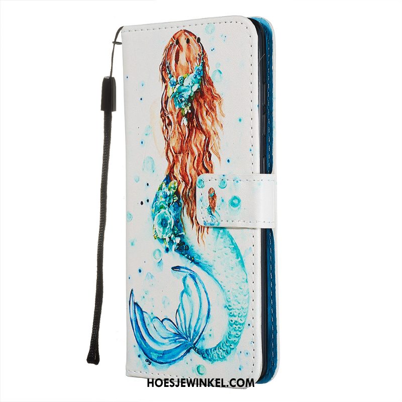 Samsung Galaxy A71 Hoesje Kaart Blauw Zacht, Samsung Galaxy A71 Hoesje Persoonlijk Folio