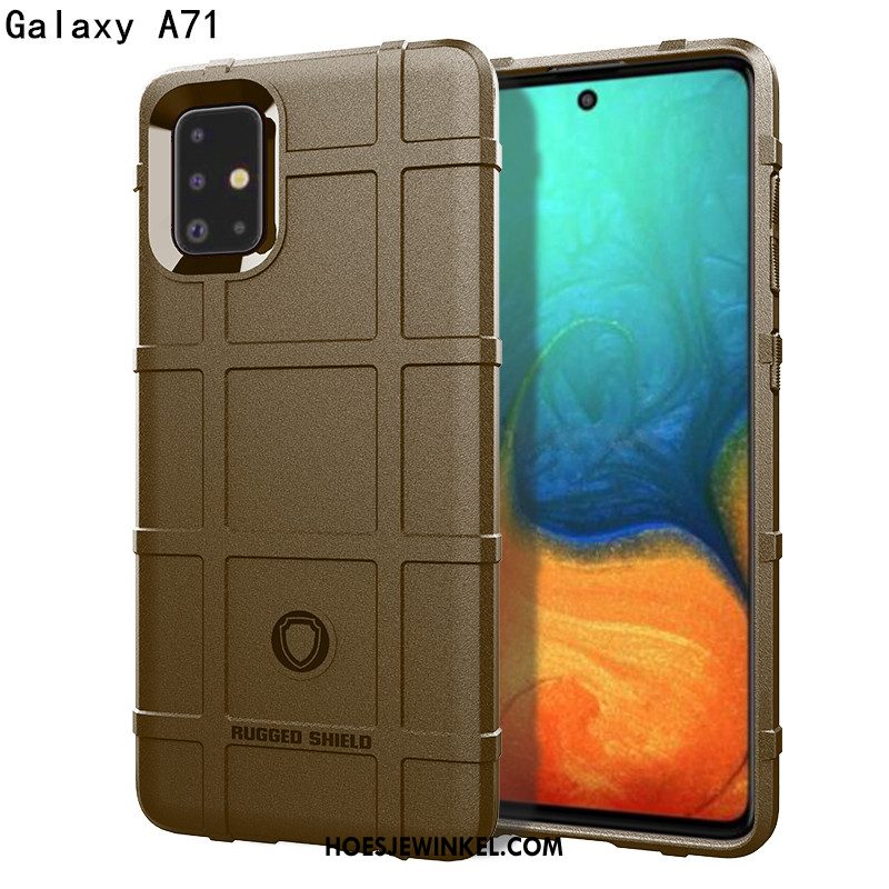 Samsung Galaxy A71 Hoesje Luxe High End Scheppend, Samsung Galaxy A71 Hoesje Drie Verdedigingen Schrobben