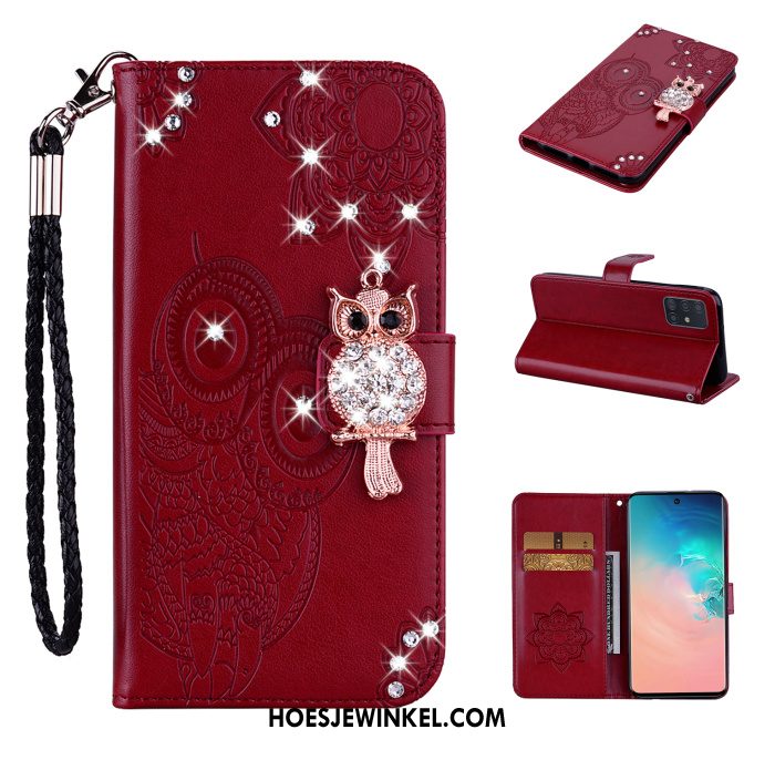 Samsung Galaxy A71 Hoesje Met Strass Kat Hoes, Samsung Galaxy A71 Hoesje Mobiele Telefoon Ster