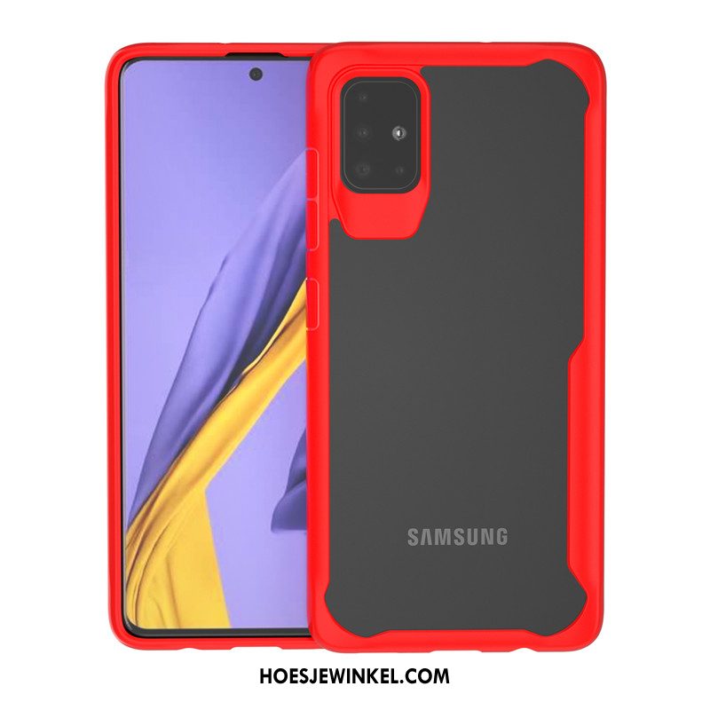 Samsung Galaxy A71 Hoesje Rood Ster Bescherming, Samsung Galaxy A71 Hoesje Hoes Doorzichtig