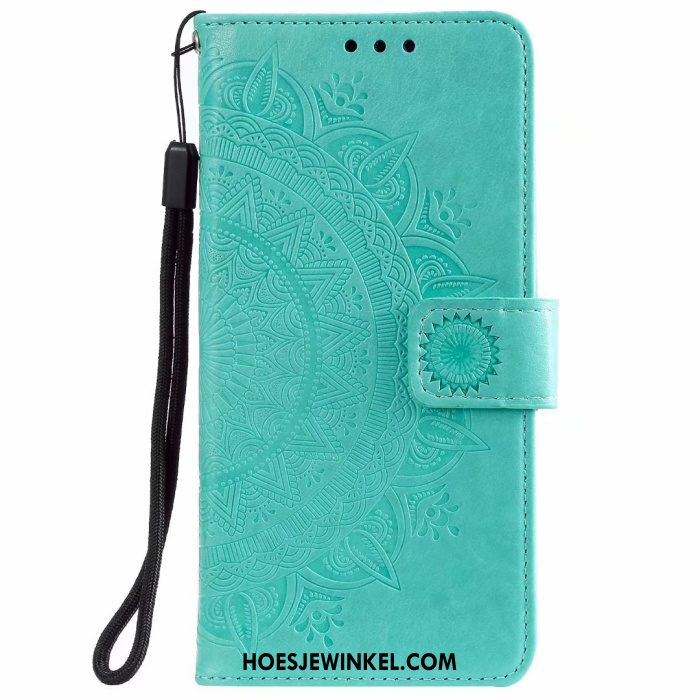 Samsung Galaxy A71 Hoesje Ster Totem Folio, Samsung Galaxy A71 Hoesje Leren Etui Blauw