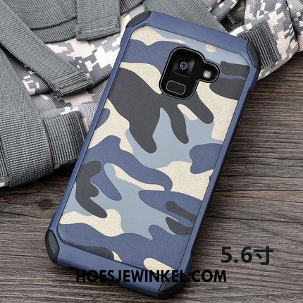 Samsung Galaxy A8 2018 Hoesje Anti-fall Siliconen Bescherming, Samsung Galaxy A8 2018 Hoesje Camouflage Ster