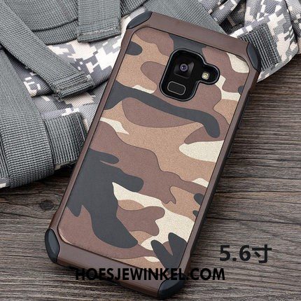 Samsung Galaxy A8 2018 Hoesje Anti-fall Siliconen Bescherming, Samsung Galaxy A8 2018 Hoesje Camouflage Ster