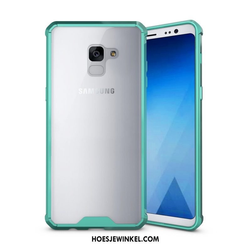 Samsung Galaxy A8 2018 Hoesje Bescherming Hoes Zwart, Samsung Galaxy A8 2018 Hoesje Ster Doorzichtig