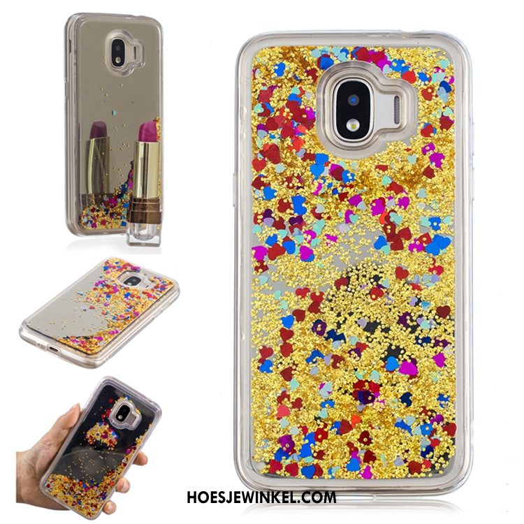 Samsung Galaxy A8 2018 Hoesje Hoes Drijfzand Trend, Samsung Galaxy A8 2018 Hoesje Goud Bescherming