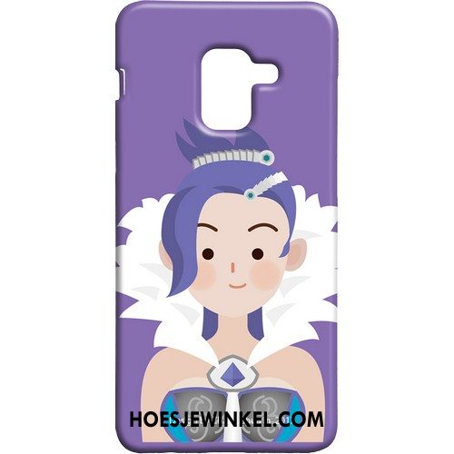 Samsung Galaxy A8 2018 Hoesje Hoes Wit Geel, Samsung Galaxy A8 2018 Hoesje Ster Bescherming