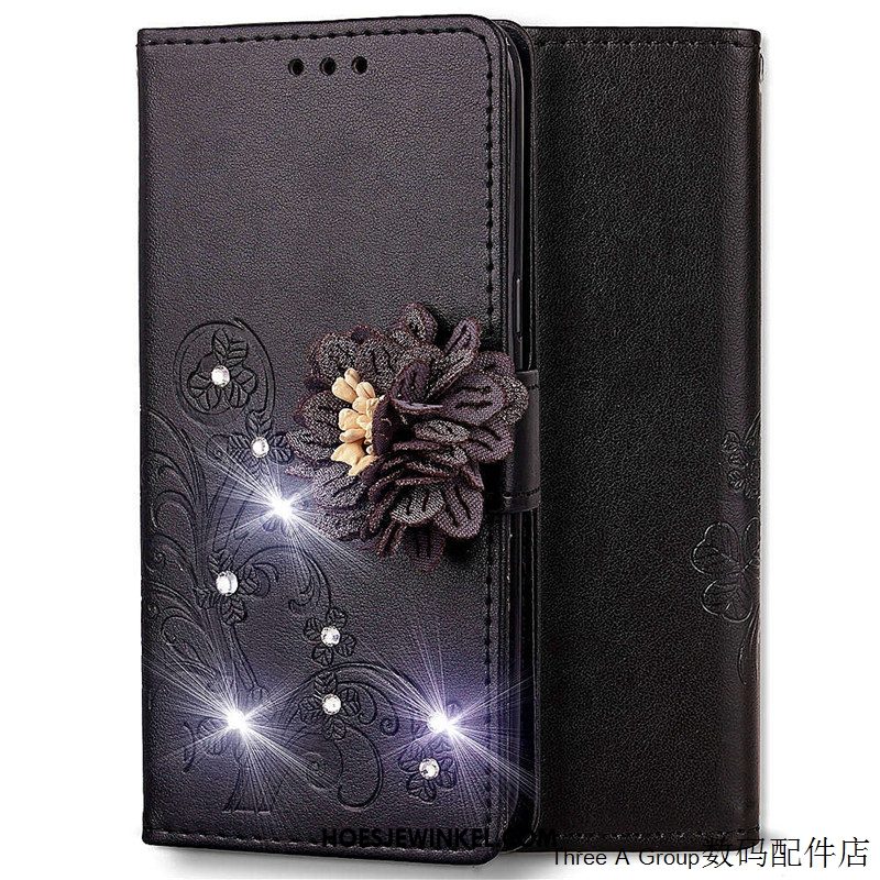 Samsung Galaxy A8 2018 Hoesje Kaart Folio Bescherming, Samsung Galaxy A8 2018 Hoesje Mobiele Telefoon Rood