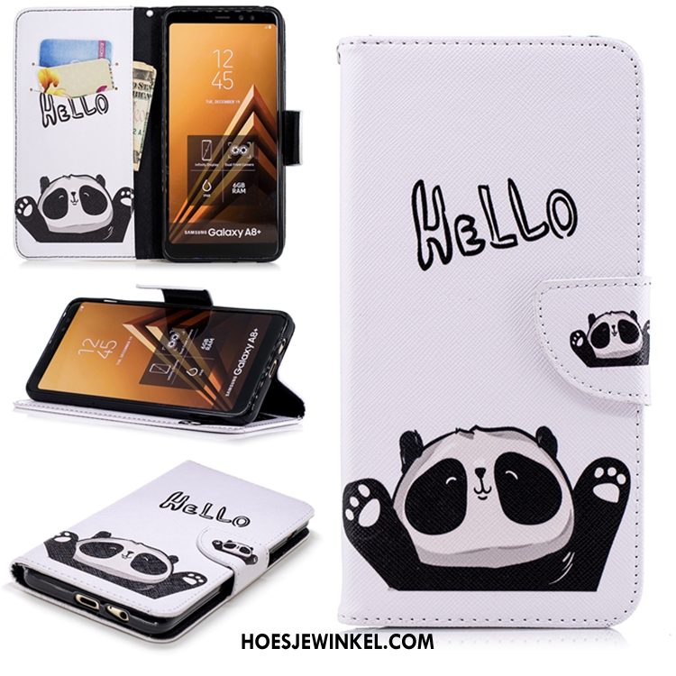 Samsung Galaxy A8 2018 Hoesje Leren Etui Anti-fall Hoes, Samsung Galaxy A8 2018 Hoesje Mobiele Telefoon All Inclusive