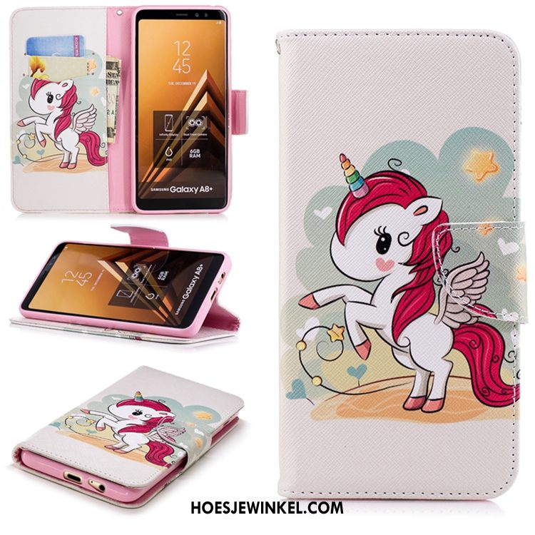 Samsung Galaxy A8 2018 Hoesje Leren Etui Anti-fall Hoes, Samsung Galaxy A8 2018 Hoesje Mobiele Telefoon All Inclusive