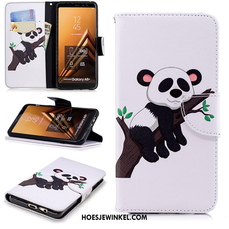 Samsung Galaxy A8 2018 Hoesje Leren Etui Anti-fall Hoes, Samsung Galaxy A8 2018 Hoesje Mobiele Telefoon All Inclusive