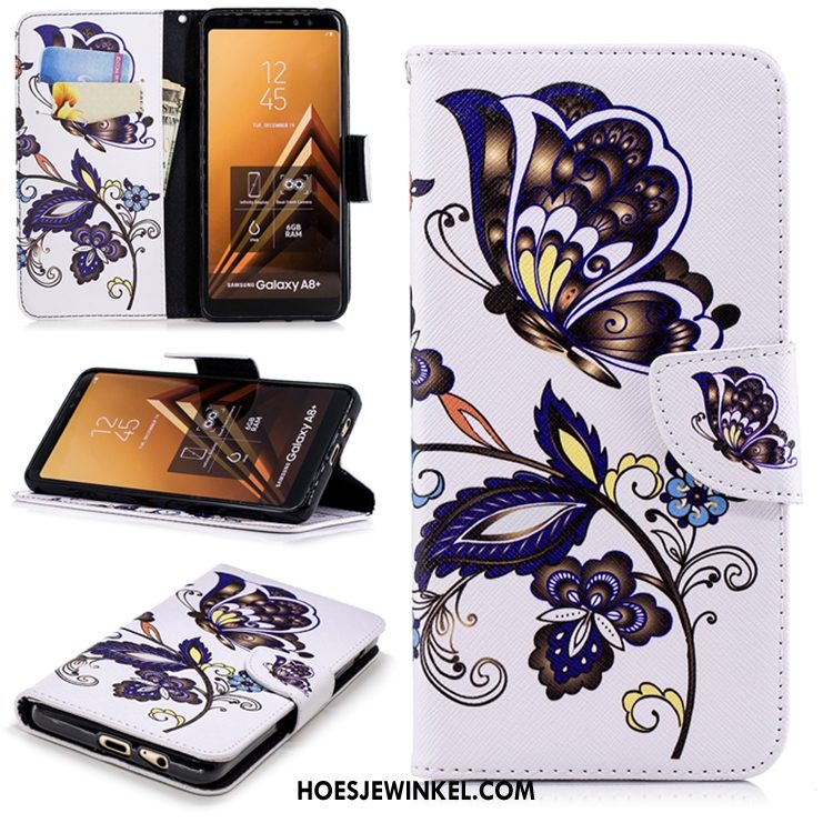 Samsung Galaxy A8 2018 Hoesje Leren Etui Anti-fall Hoes, Samsung Galaxy A8 2018 Hoesje Mobiele Telefoon All Inclusive