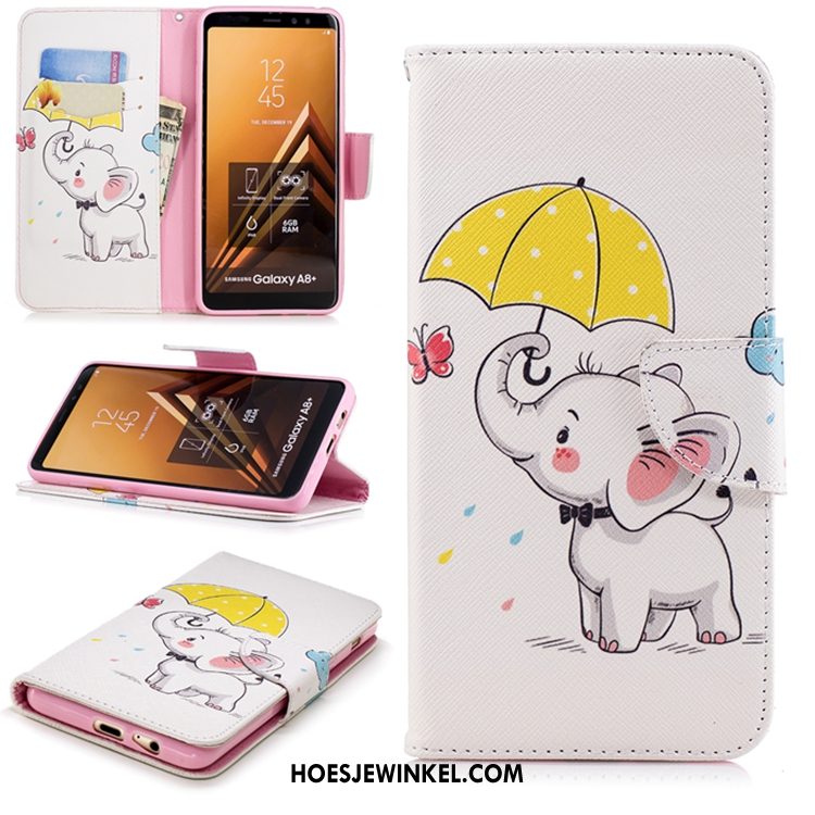 Samsung Galaxy A8 2018 Hoesje Leren Etui Anti-fall Hoes, Samsung Galaxy A8 2018 Hoesje Mobiele Telefoon All Inclusive