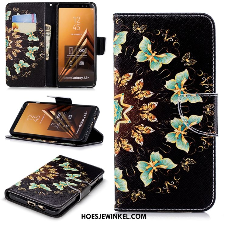 Samsung Galaxy A8 2018 Hoesje Leren Etui Anti-fall Hoes, Samsung Galaxy A8 2018 Hoesje Mobiele Telefoon All Inclusive