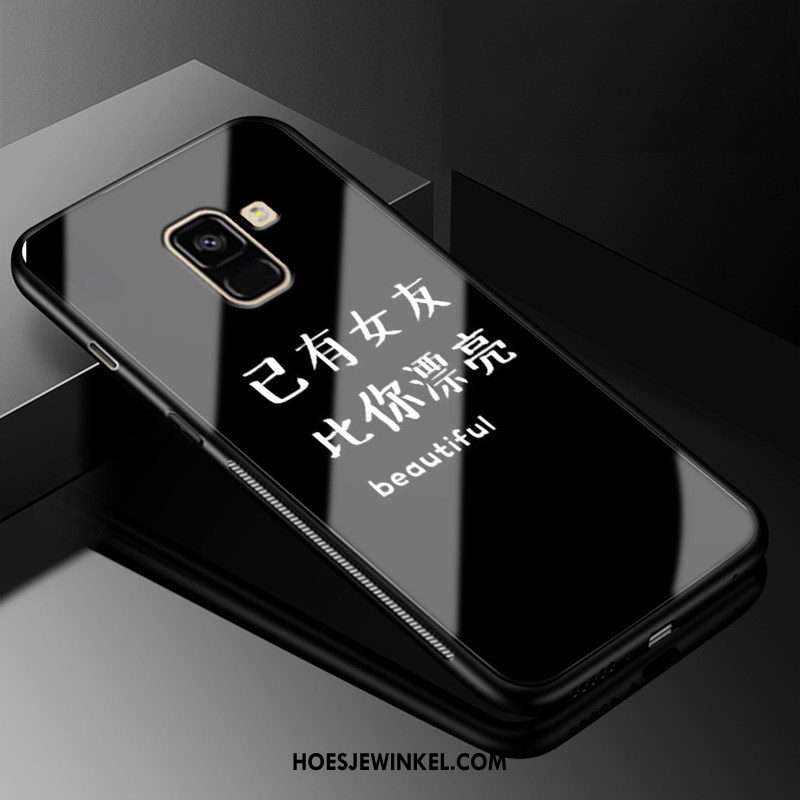 Samsung Galaxy A8 2018 Hoesje Mobiele Telefoon Ster Gehard Glas, Samsung Galaxy A8 2018 Hoesje Trend Bescherming