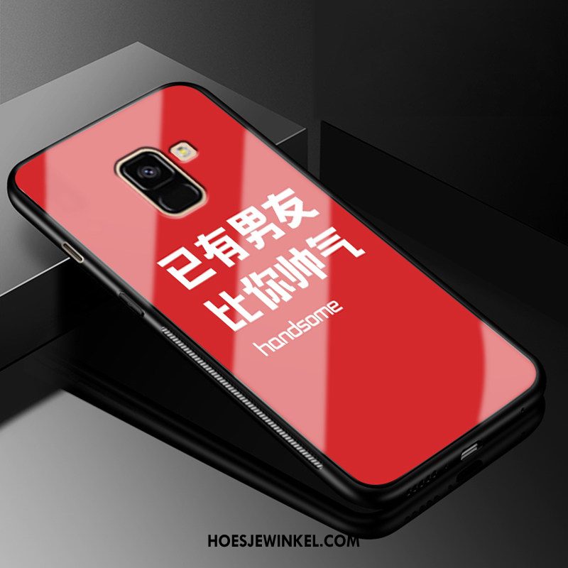 Samsung Galaxy A8 2018 Hoesje Mobiele Telefoon Ster Gehard Glas, Samsung Galaxy A8 2018 Hoesje Trend Bescherming