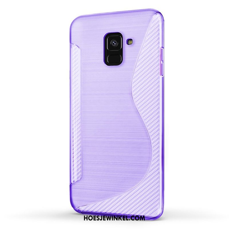 Samsung Galaxy A8 2018 Hoesje Purper Hoes Ster, Samsung Galaxy A8 2018 Hoesje Mobiele Telefoon Zacht