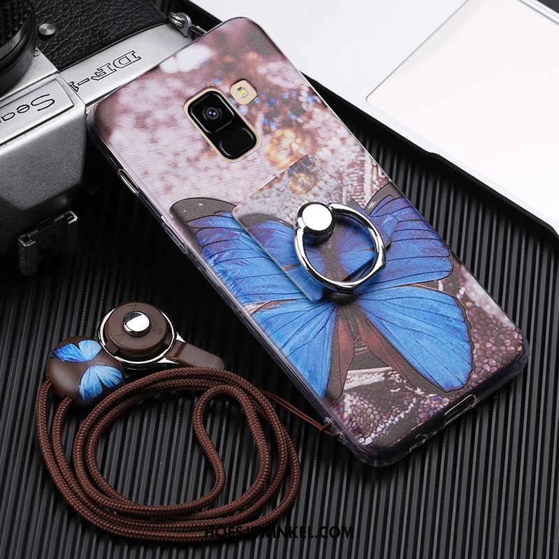 Samsung Galaxy A8 2018 Hoesje Ring Roze Ster, Samsung Galaxy A8 2018 Hoesje Mobiele Telefoon